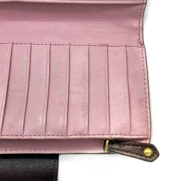 Coach Polished Leather Wallet | Gold Hardware | Blush Brown Bifold Holiday Gift - Picture 9 of 15